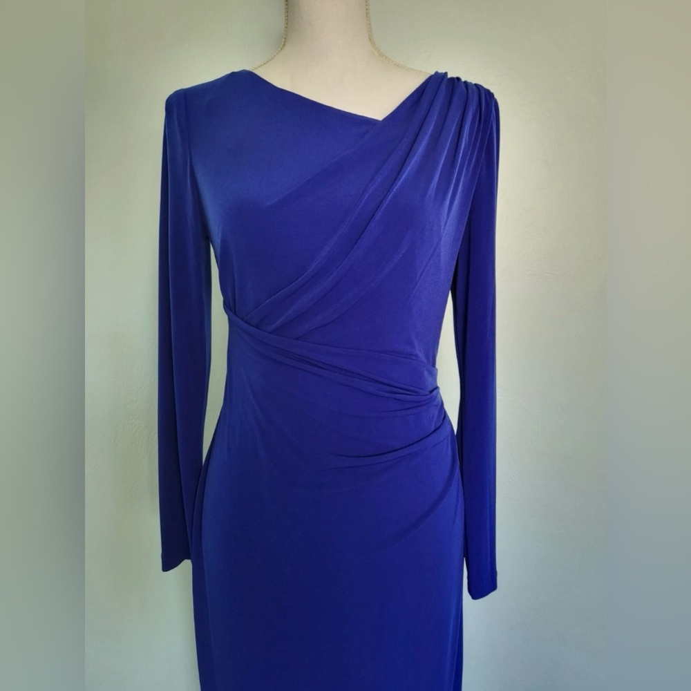 🧊 NWT Connected Sapphire Blue Jersey Knit Formal Evening Gown, 4 - Picture 2 of 8